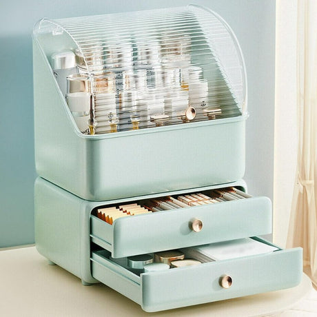 Makeup Organizer With Duo Drawers Green