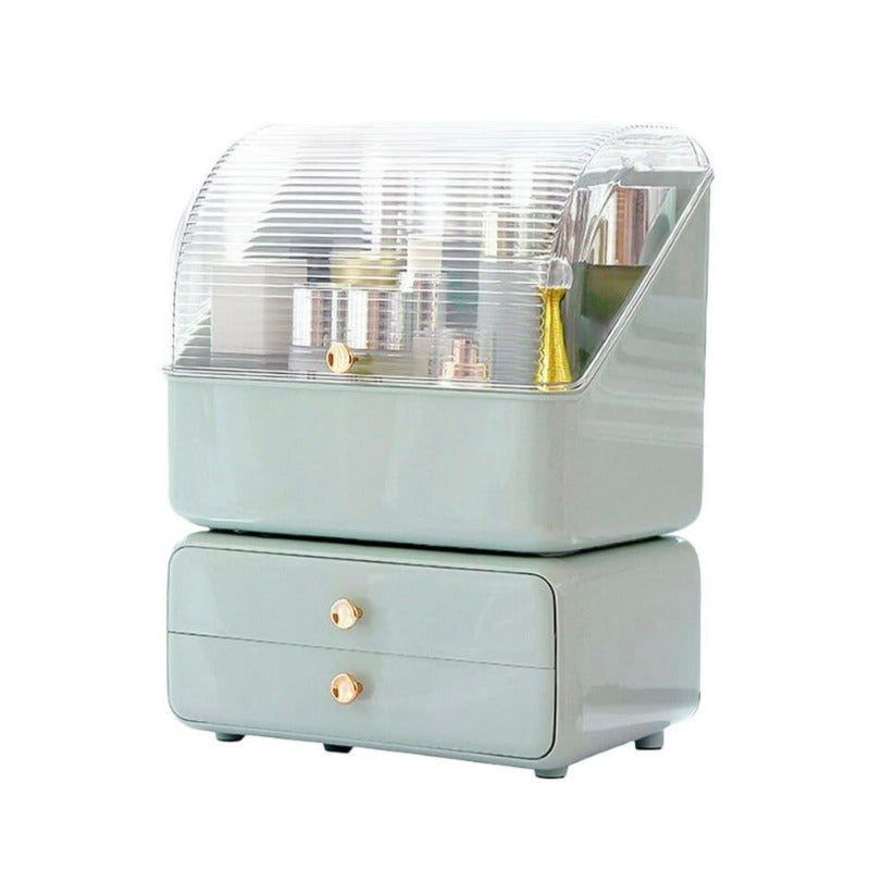 Makeup Organizer With Duo Drawers Green