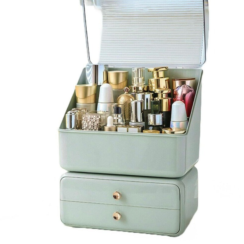 Makeup Organizer With Duo Drawers Green