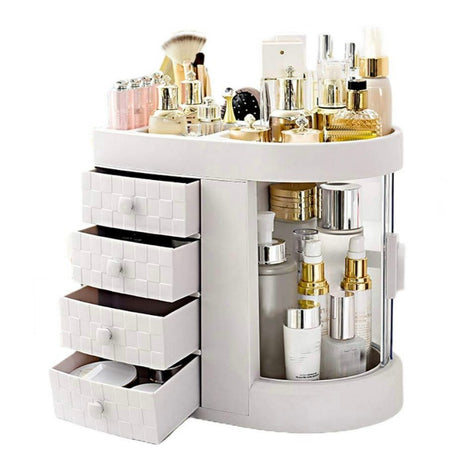 Makeup Organizer With 4 Tier Drawers White