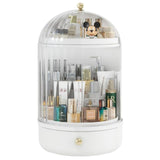 360° Rotating Makeup Organizer With Drawer White