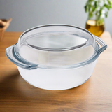 Round Glass Oven Dish With Lid 1.7L