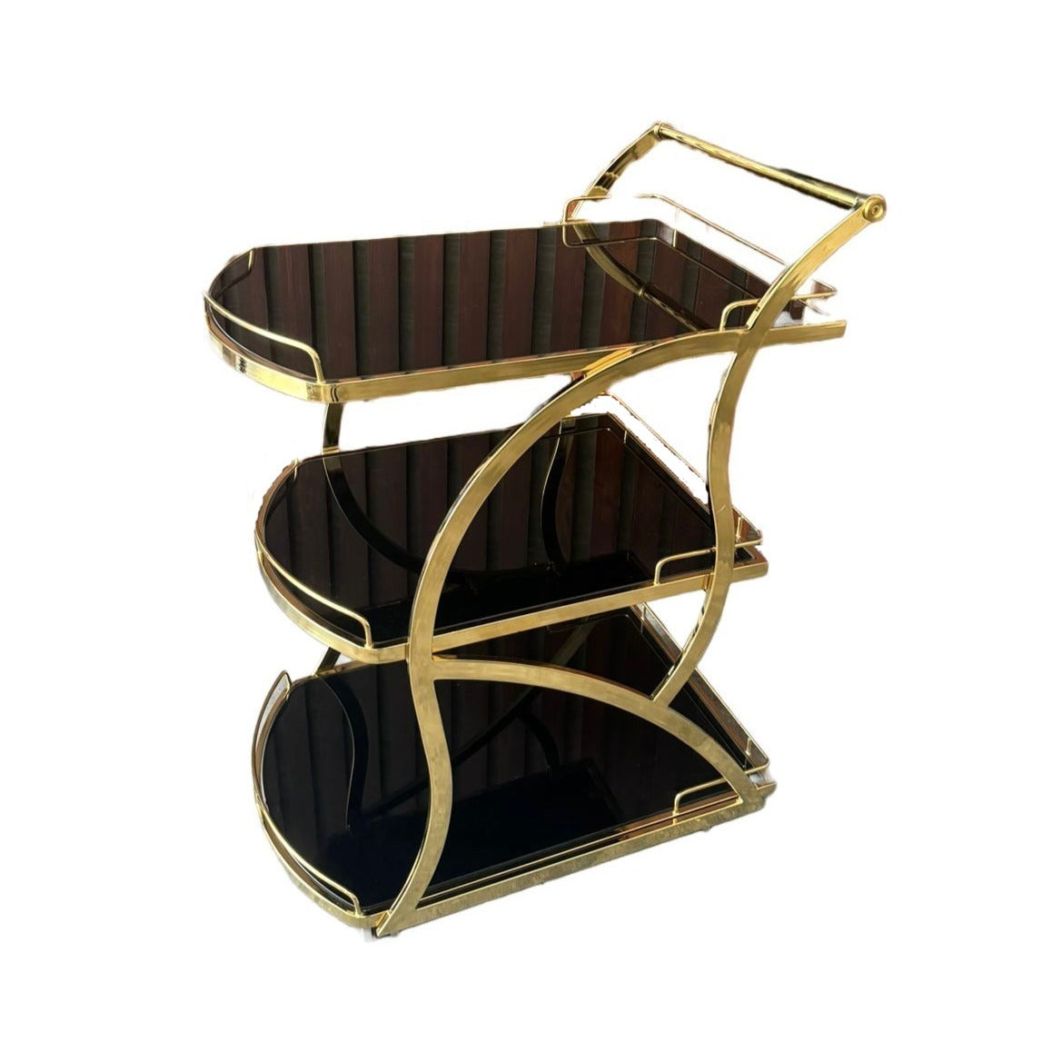 Kitchen Tea Trolley Black & Gold Spider