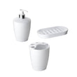 Bathroom Set White (Soap Dish, Toothbrush Holder, Liquid Soap Dispenser)