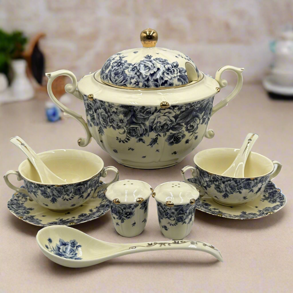 Soup Set Blue Flora 23pcs