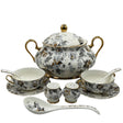 Soup Set Grey Flower 23pcs