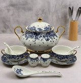 Soup Set Blue Flower 23pcs