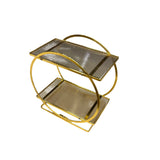 Metal Vanity Stand Round Golden