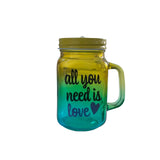 Mason Jar Two Toned Frosted (Set of 3pcs)