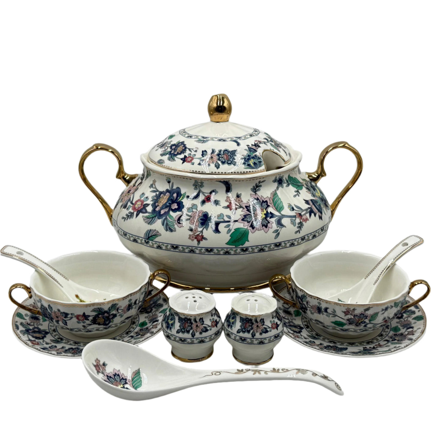 Soup Set White Flora 23pcs