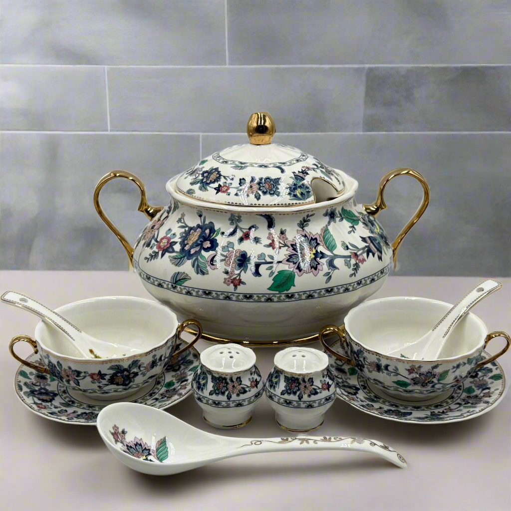 Soup Set White Flora 23pcs