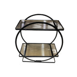 Metal Vanity Stand Round Black