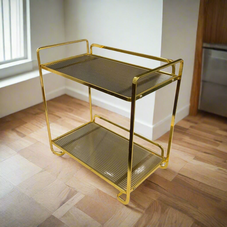 Metal Vanity Stand Square Golden