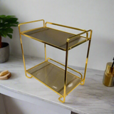 Metal Vanity Stand Square Golden