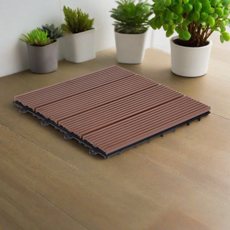 Decking Tile Set (Pack of 6) WPC Brown