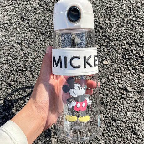 Mickey Mouse Water Bottle 680ml With Straw