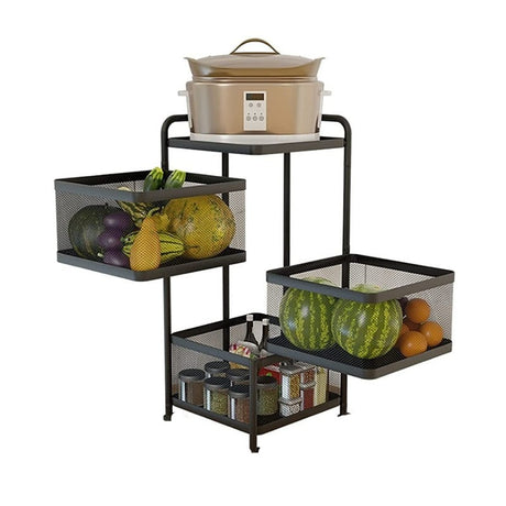 3 Tier Rotating Storage Rack Black