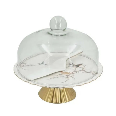 Bird Cake Dish With Cover & Lifter