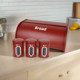 Stainless Steel Bread Box Red