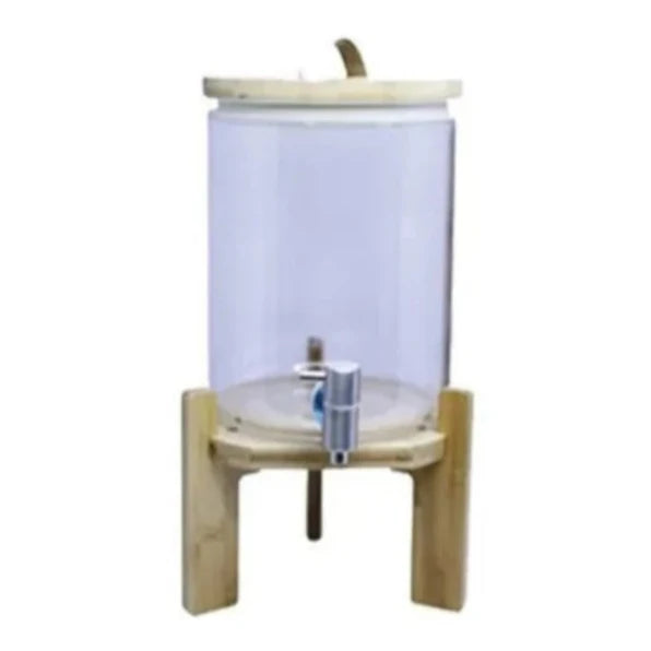 Water & Juice Glass Dispenser With Wooden Stand 10L