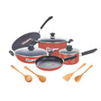 Non Stick Prima 12pcs Cookware Set Red