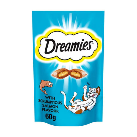 Dreamies Cat Treat Salmon 60g (Pack of 8)