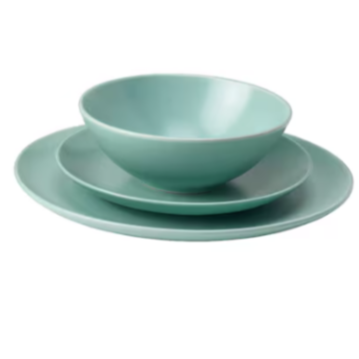 Ikea Porcelain Dinner Set Green (6 Piece Set)