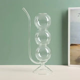 Bubble Glass With Straw