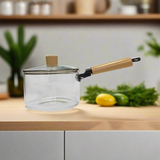 High Boron Glass Single Handle Soup Pot With Lid 1800ml