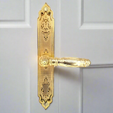 Lever Handle With Small Plate Gold Plated