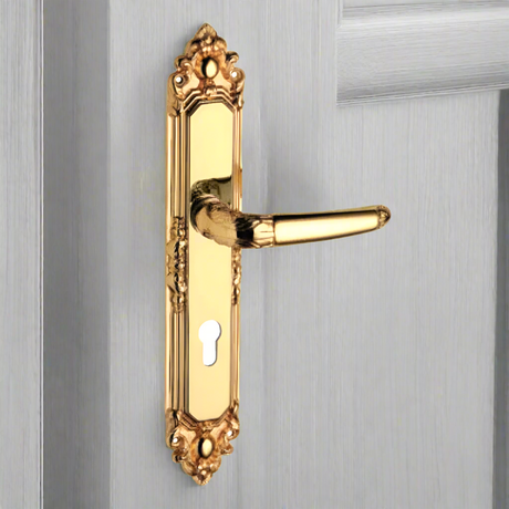 Brass Main Door Handle Gold Plated