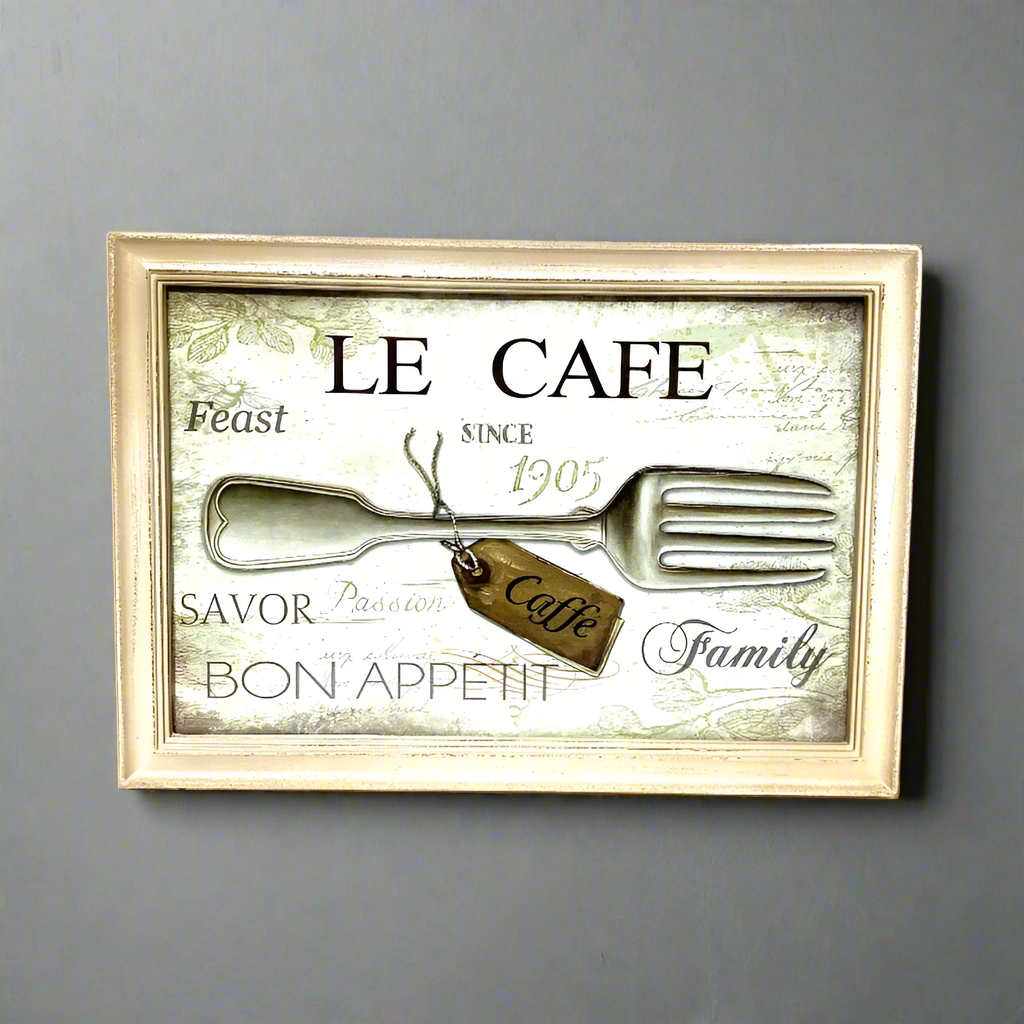 Printed Wooden Frame Le Cafe