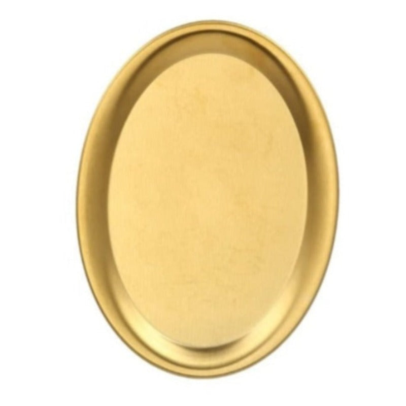 Stainless Steel Serving Platter Gold Plated Oval 25cm