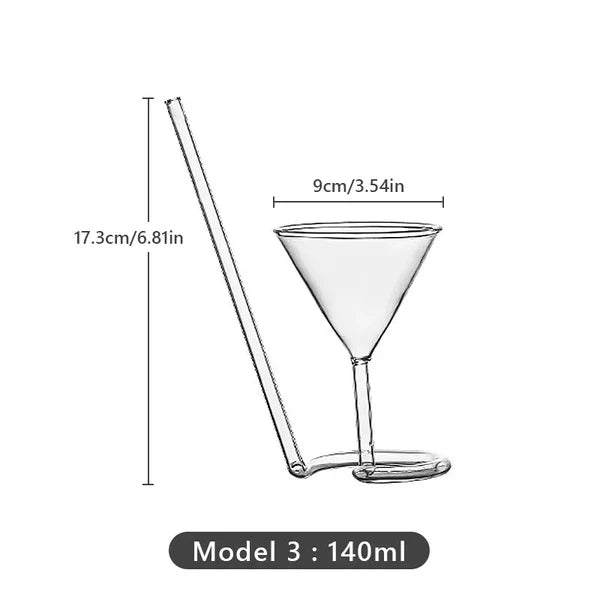 Spiral Straw Cocktail Glass