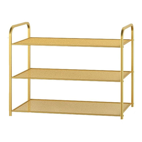 Metal 2 Layer Shoe Rack Gold