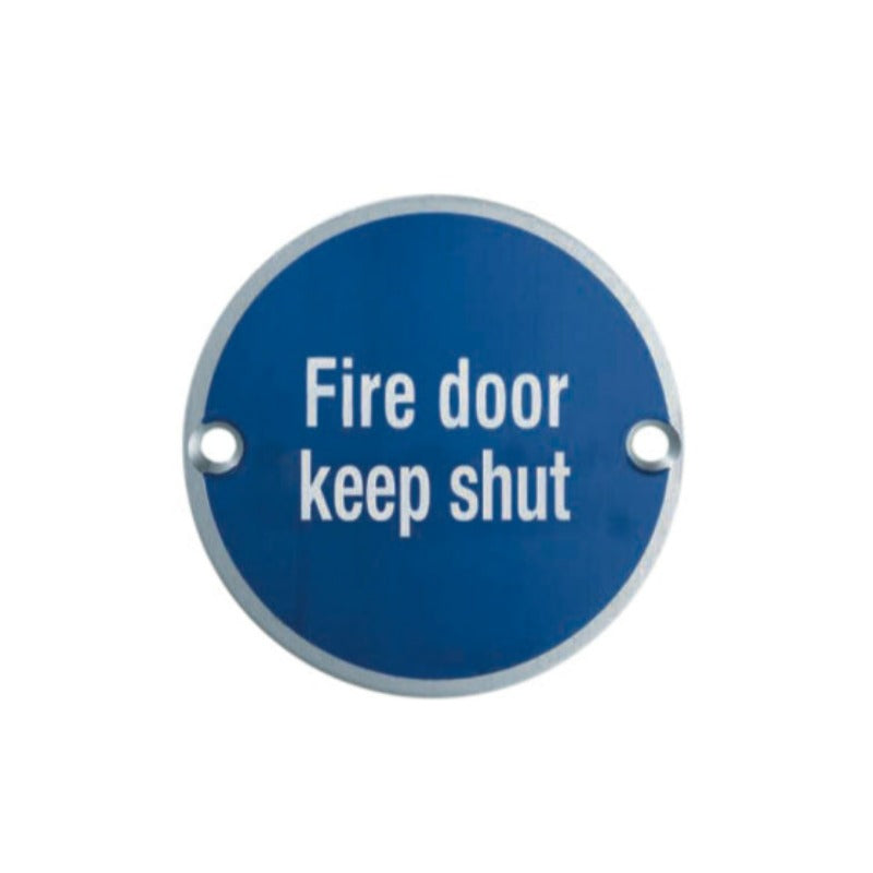 Round Signage Fire Door 76mm