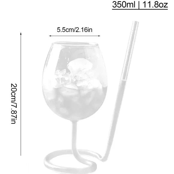 Spiral Straw Cocktail Glass