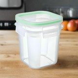 Square Food Container 0.7L Click Clack Transparent Green