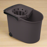 Bucket with Drainer with Wheels Brown