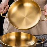 Stainless Steel Gold Plated Pan 18cm