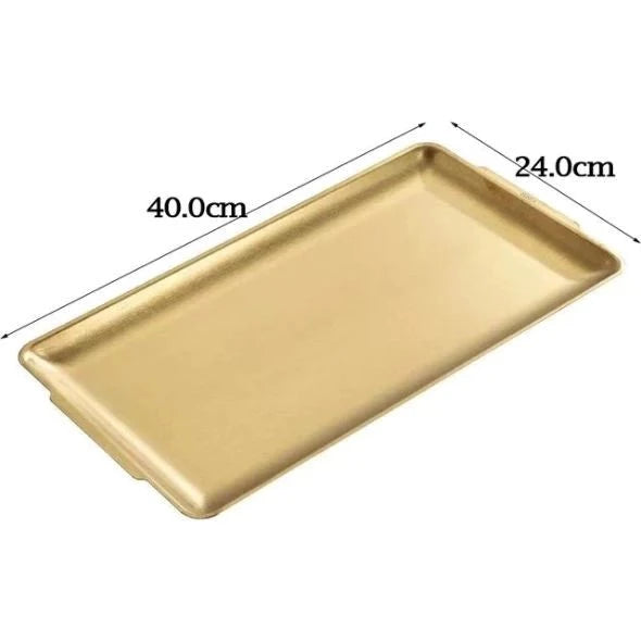 Gold Plated Stainless Steel Rectangle Tray Extra Large