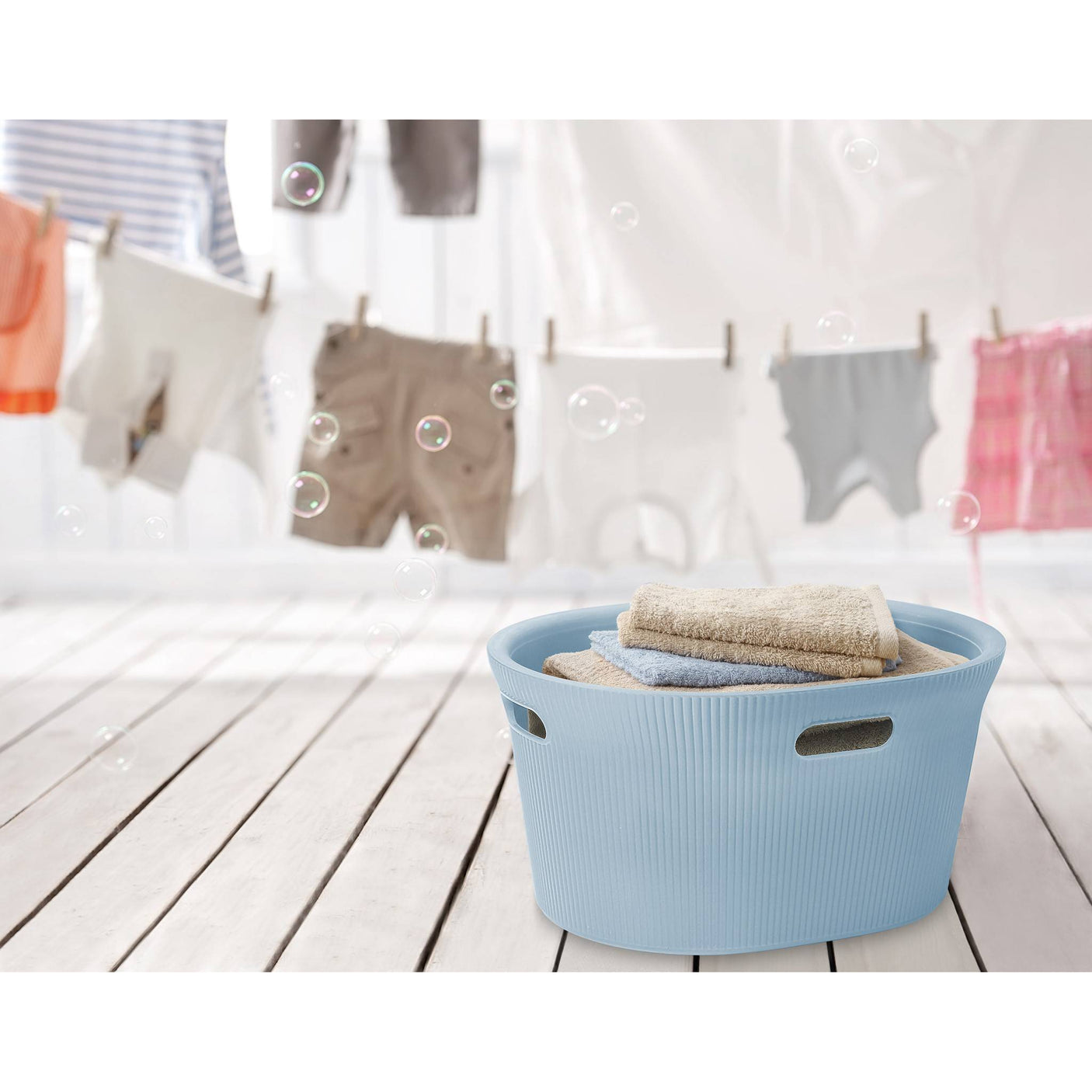 Laundry Basket Baobab Blue Mist