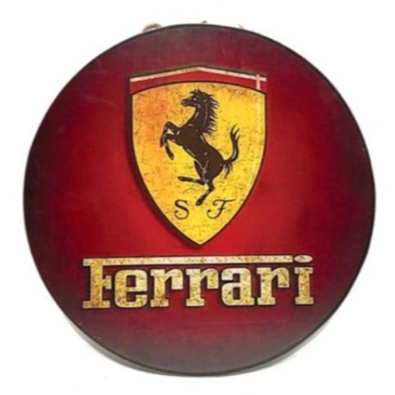 Ferrari Hanging Wooden Frame Round