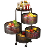 4 Tier Round Rotating Storage Trolley