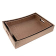 Faux Leather Serving Tray Black Snake (Set of 2)