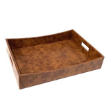 Faux Leather Serving Tray Brown Snake (Set of 2)