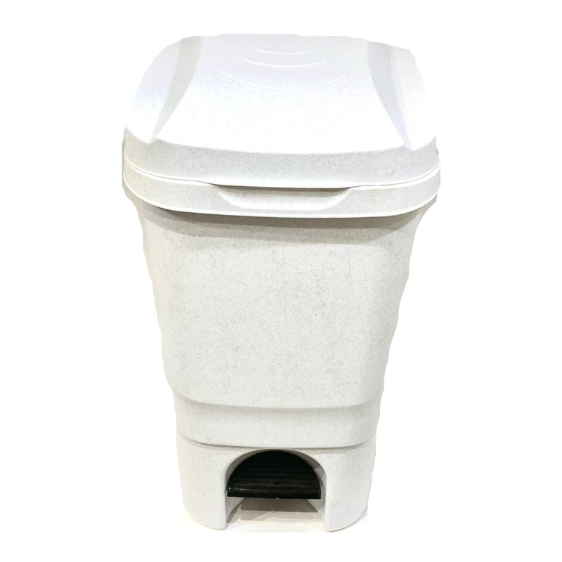 Pedal Wheeled Bin White Marble 60L