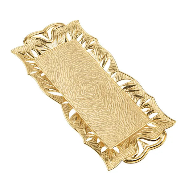 Gold Serving Tray Yaprak