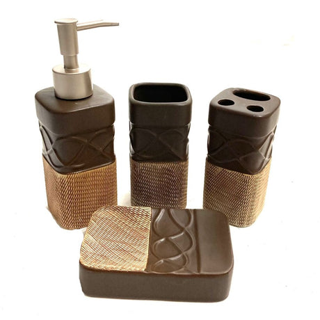 Bathroom Set Eleganza Brown (Set of 4Pcs)