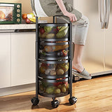 4 Tier Round Rotating Storage Trolley